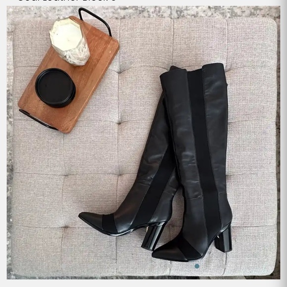 Pashion Knee High Boot in Coal Leather - Picture 2 of 3